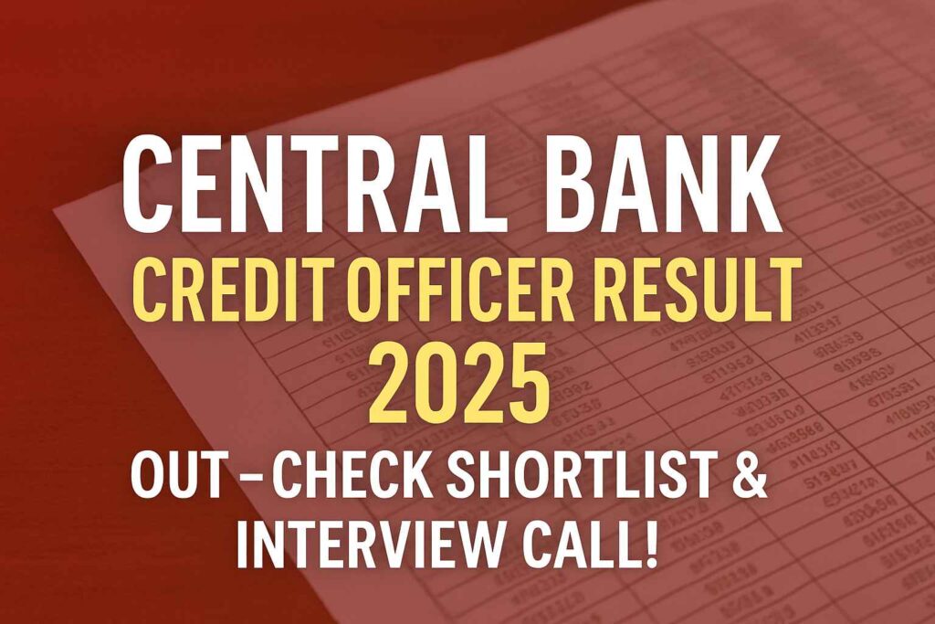 CBI Credit Officer Result 2025 banner