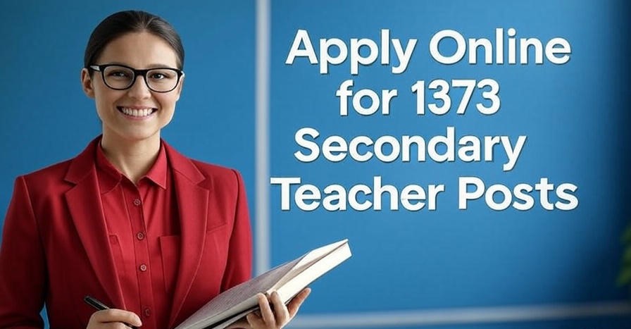 JSSC Madhyamik Acharya Recruitment 2025 promotional banner showing teacher with book and pen, highlighting 1373 secondary teacher vacancies in Jharkhand